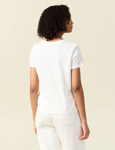 T-shirt manches courtes blanc femme