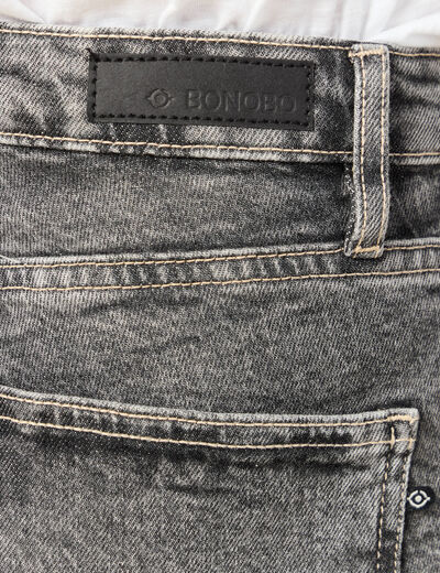 Jeans slim 7/8&egrave;me taille haute denim gris femme