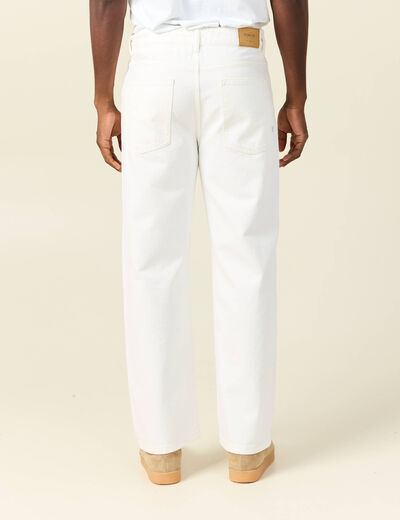 Jeans loose 5 poches denim blanc homme