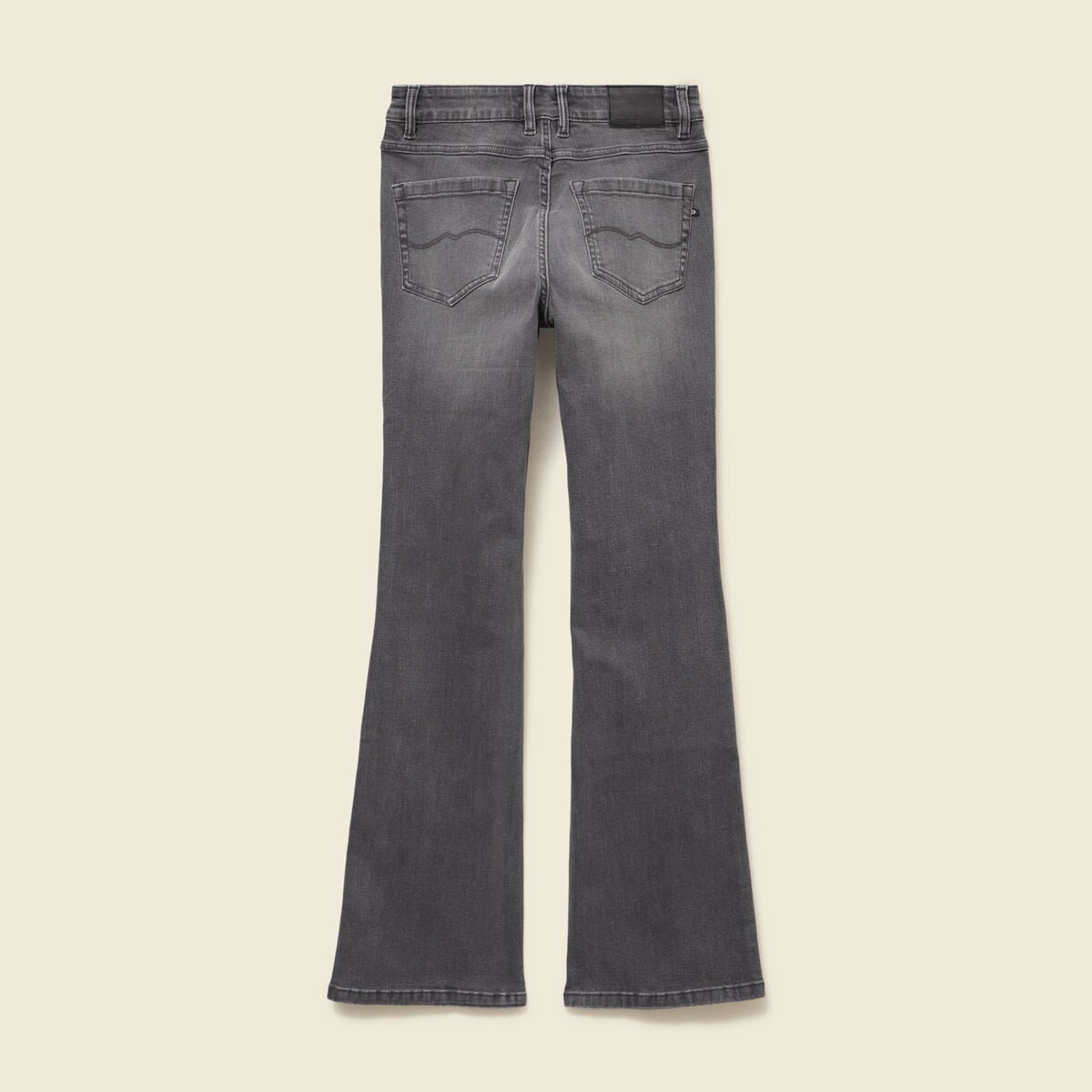 Jeans bootcut denim gris clair femme