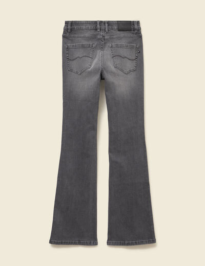 Jeans bootcut denim gris clair femme