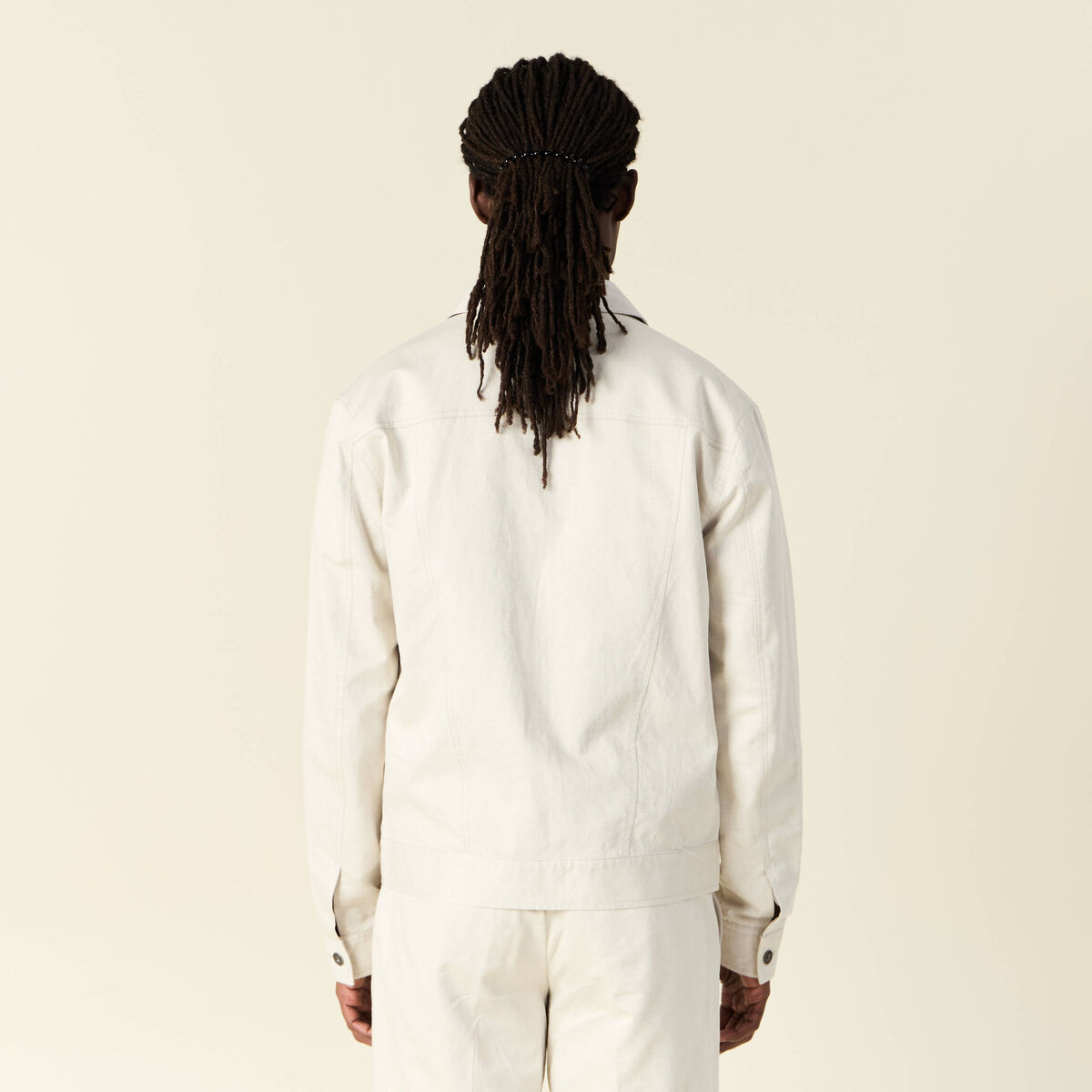 Veste boutonnée sable homme