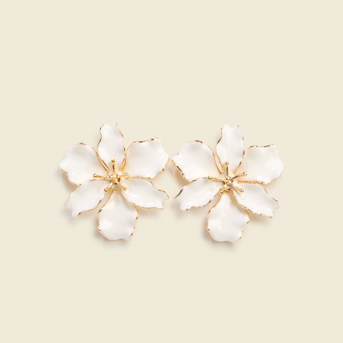 Boucles d'oreilles forme fleur ivoire femme