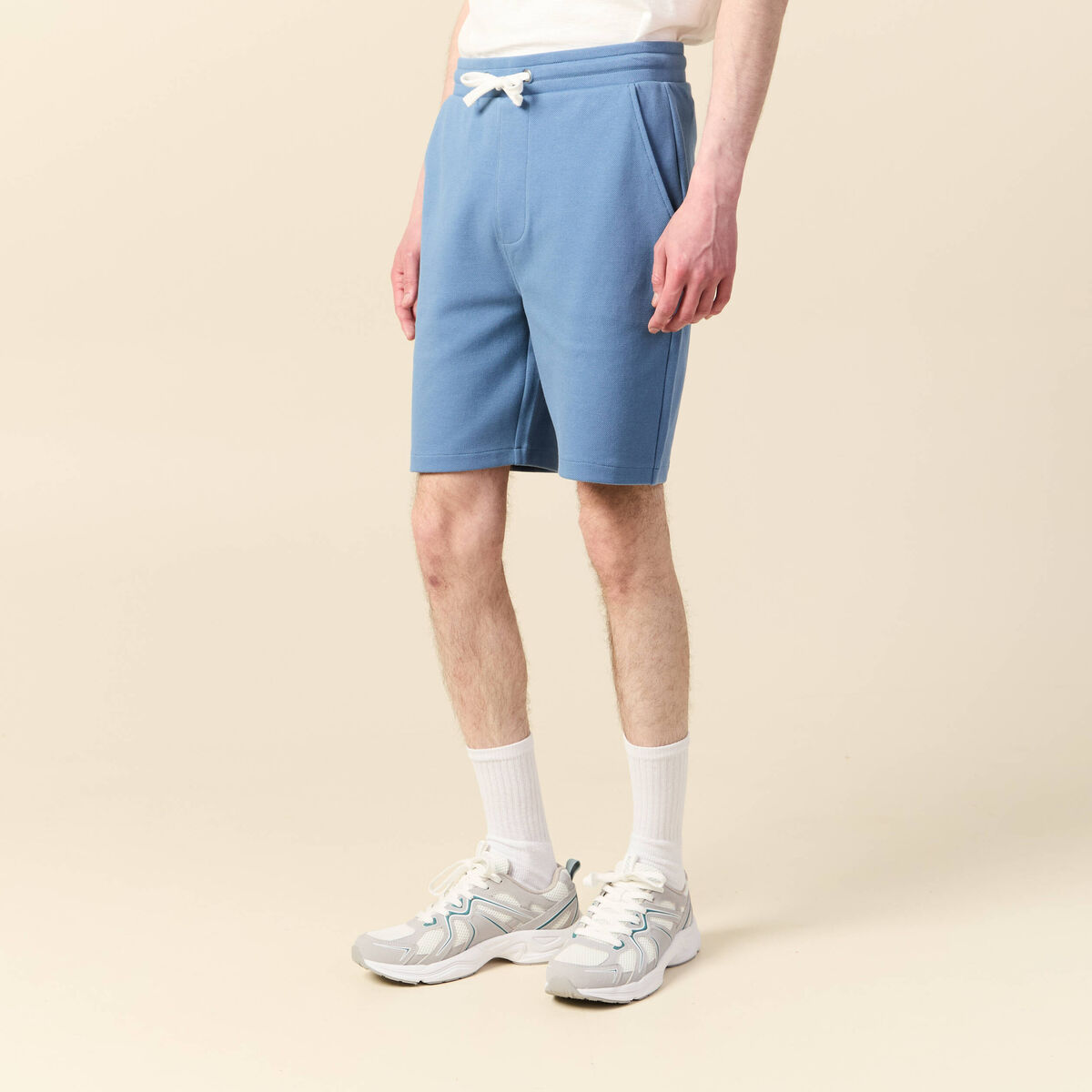Short éco-responsable bleu gris homme
