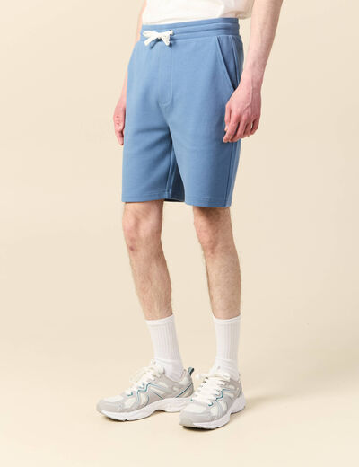 Short éco-responsable bleu gris homme