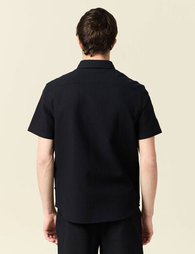 Chemise manches courtes noir homme