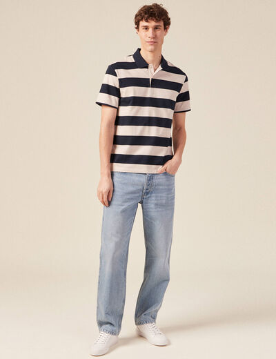 Polo manches courtes bleu marine homme