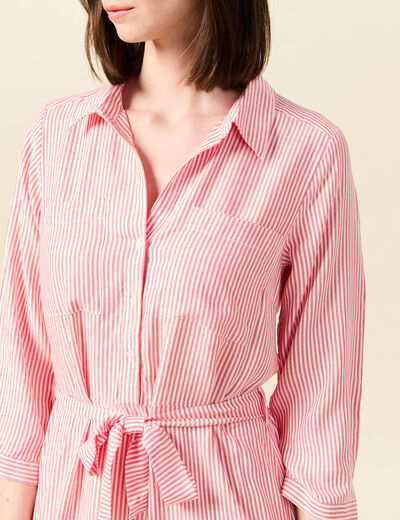 Robe chemise éco-responsable rouge femme