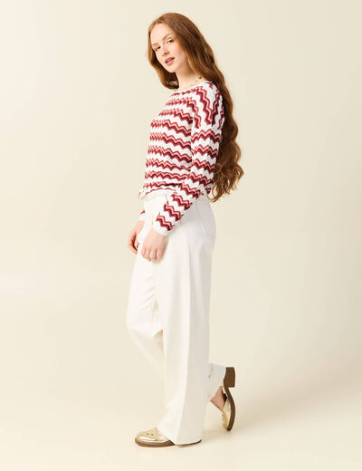 Pull manches longues vieux rose femme