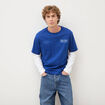 T-shirt ample en coton manches courtes bleu electrique homme
