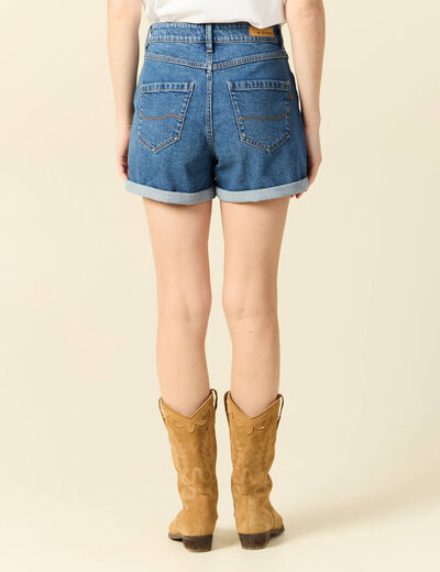 Short mom éco-responsable denim stone femme