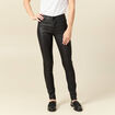 Tregging skinny denim noir enduit femme