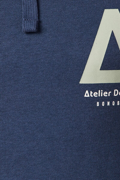 Sweat à capuche bleu marine homme
