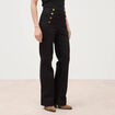 Jeans bootcut taille haute 7/8&egrave;me denim noir femme