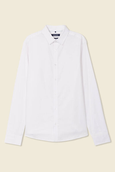 Chemise manches longues blanc homme
