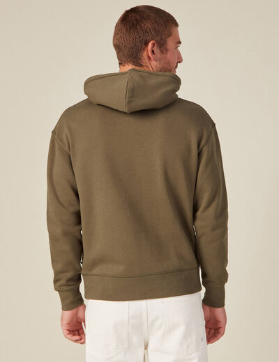 Sweat à capuche doublé taupe homme