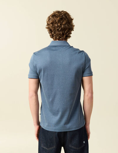 Polo manches courtes bleu gris homme