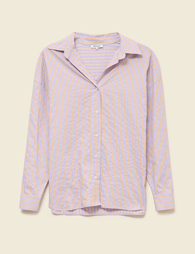 Chemise oversize en coton bleu ciel femme