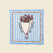 Foulard carr&eacute; Atelier Beguin x Bonobo bleu ciel femme
