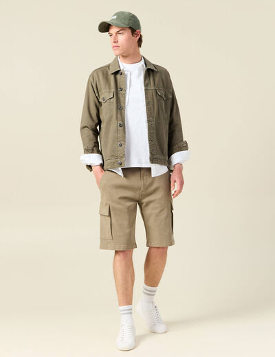 Bermuda éco-responsable taupe homme