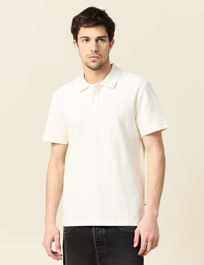 Polo manches courtes ecru homme