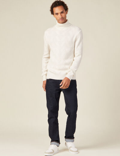 Pull manches longues ecru homme