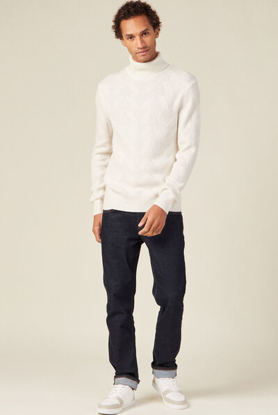 Pull manches longues ecru homme