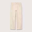 Jeans straight 7/8&egrave;me taille haute ecru femme