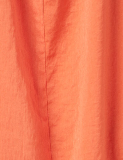 Robe longue droite satin orange foncé femme
