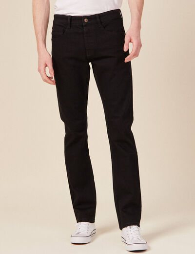 Jeans straight 5 poches denim noir homme