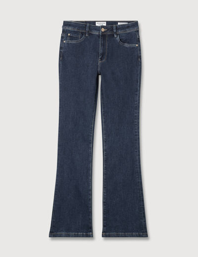 Jeans bootcut taille haute denim brut femme