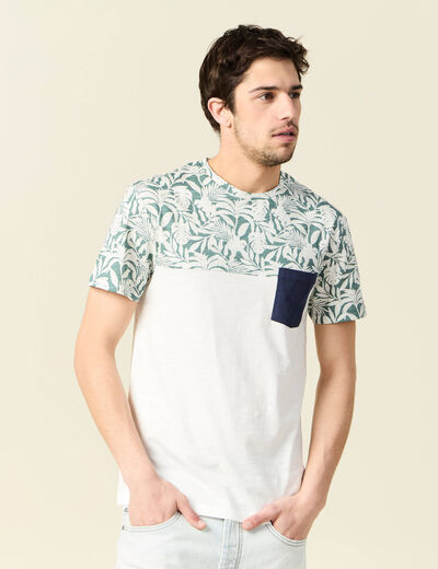 T-shirt manches courtes marron clair homme