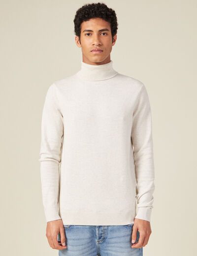 Pull manches longues ecru homme