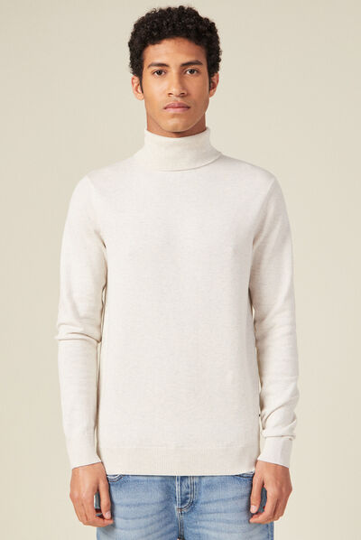 Pull manches longues ecru homme