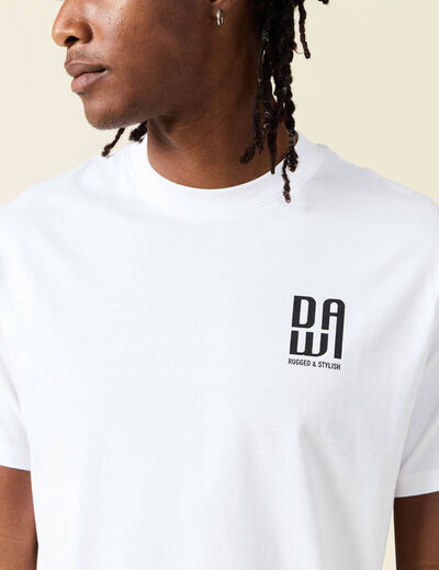 T-shirt manches courtes blanc homme