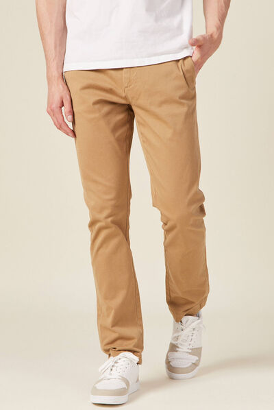 Pantalon chino straight vert kaki homme