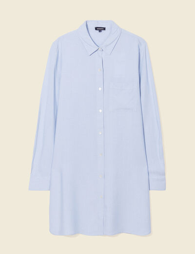 Chemise manches longues bleu gris femme