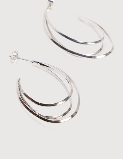 Boucles d'oreilles couleur argent femme