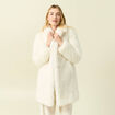 Manteau oversize long effet polaire creme femme
