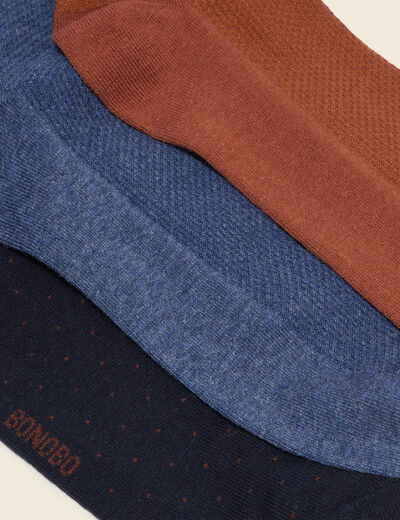 Lot de 3 paires de chaussettes marron cognac homme