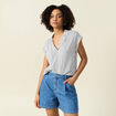 Blouse éco-responsable bleu foncé femme