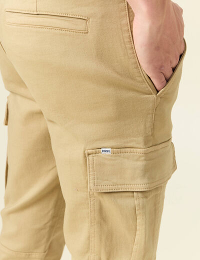 Pantalon battle bas resserré beige homme