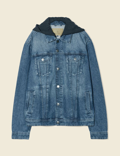 Blouson en jean à capuche denim stone homme