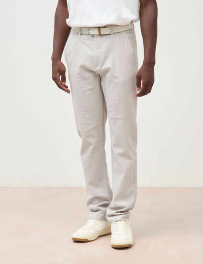 Chino coupe droite longueur 32 gris homme
