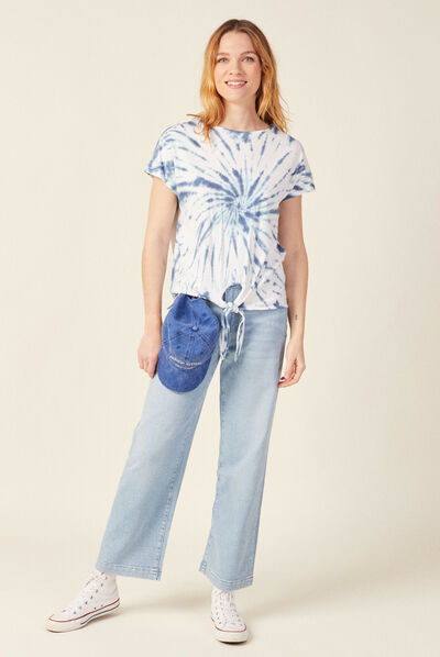 T-shirt manches courtes bleu marine femme