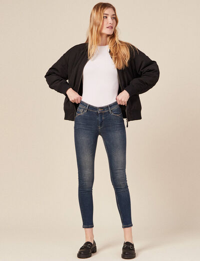 Jeans skinny push up 7/8ème denim brut femme