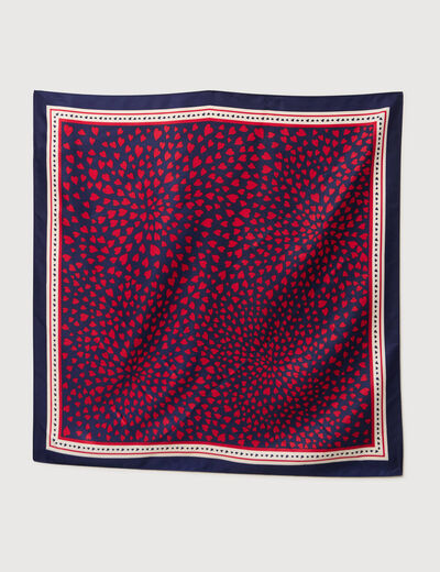 Foulard satin&eacute; rouge femme