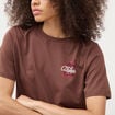 T-shirt droit en coton manches courtes marron cognac femme