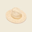 Chapeau de paille ajouré ecru femme