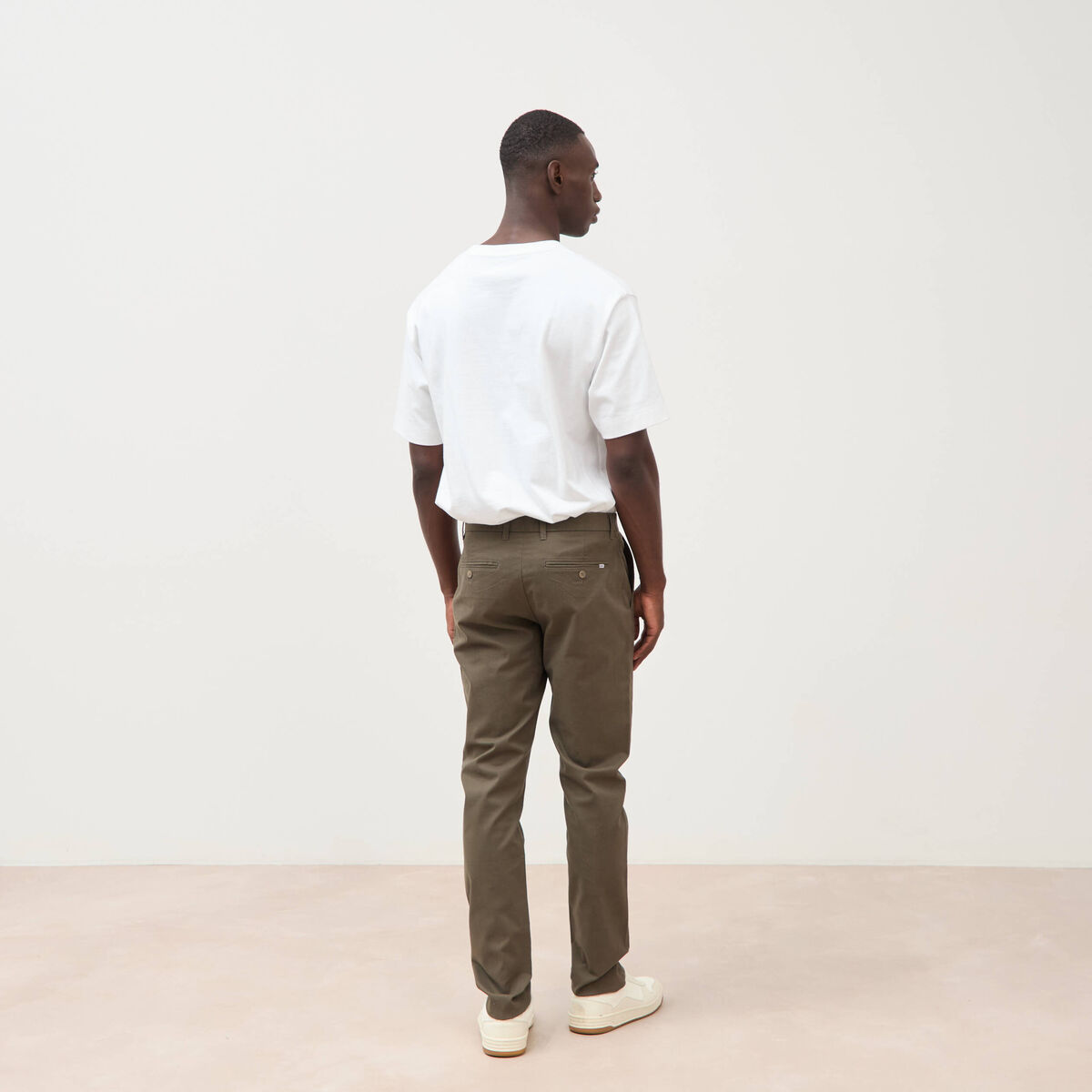 Pantalon chino slim taupe homme